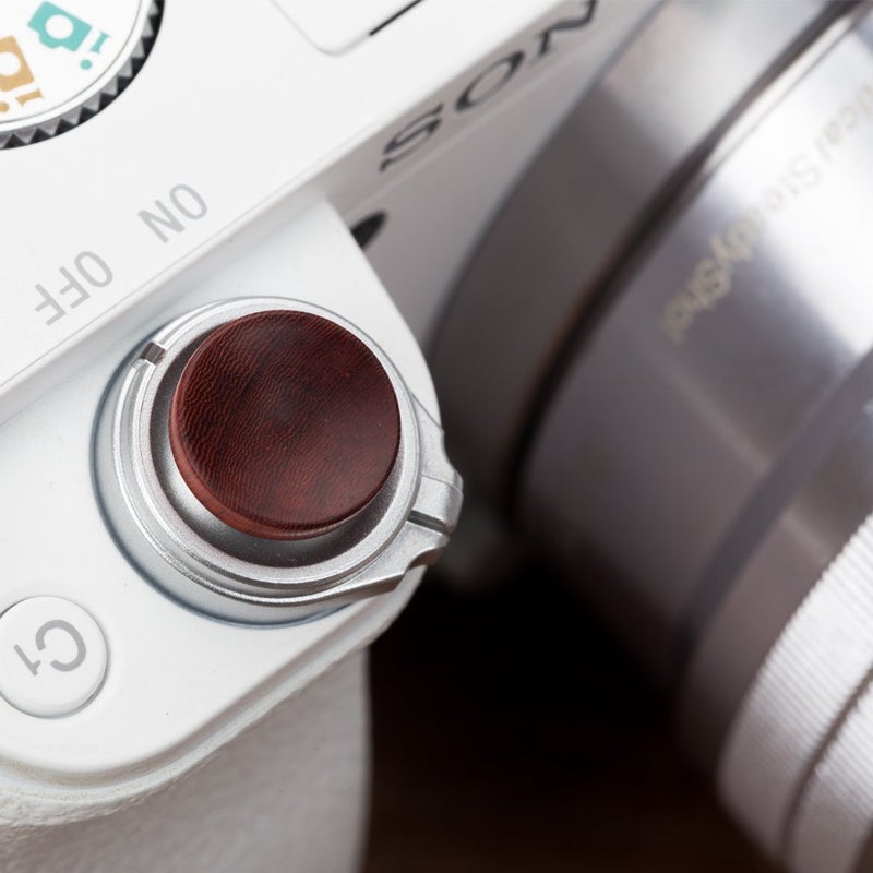 VKO Wood Soft Shutter Release Button Sticker Compatible with A7RIII A7II A7III A7RII RX100 V IV III II A6000 A6300 A6400 X-T100 X-T1 10.5mm Concave Surface Red(Wood Grain Random) - Image 4